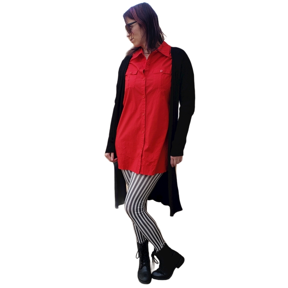 Boyfriend Shirt, by dennis basso in red large